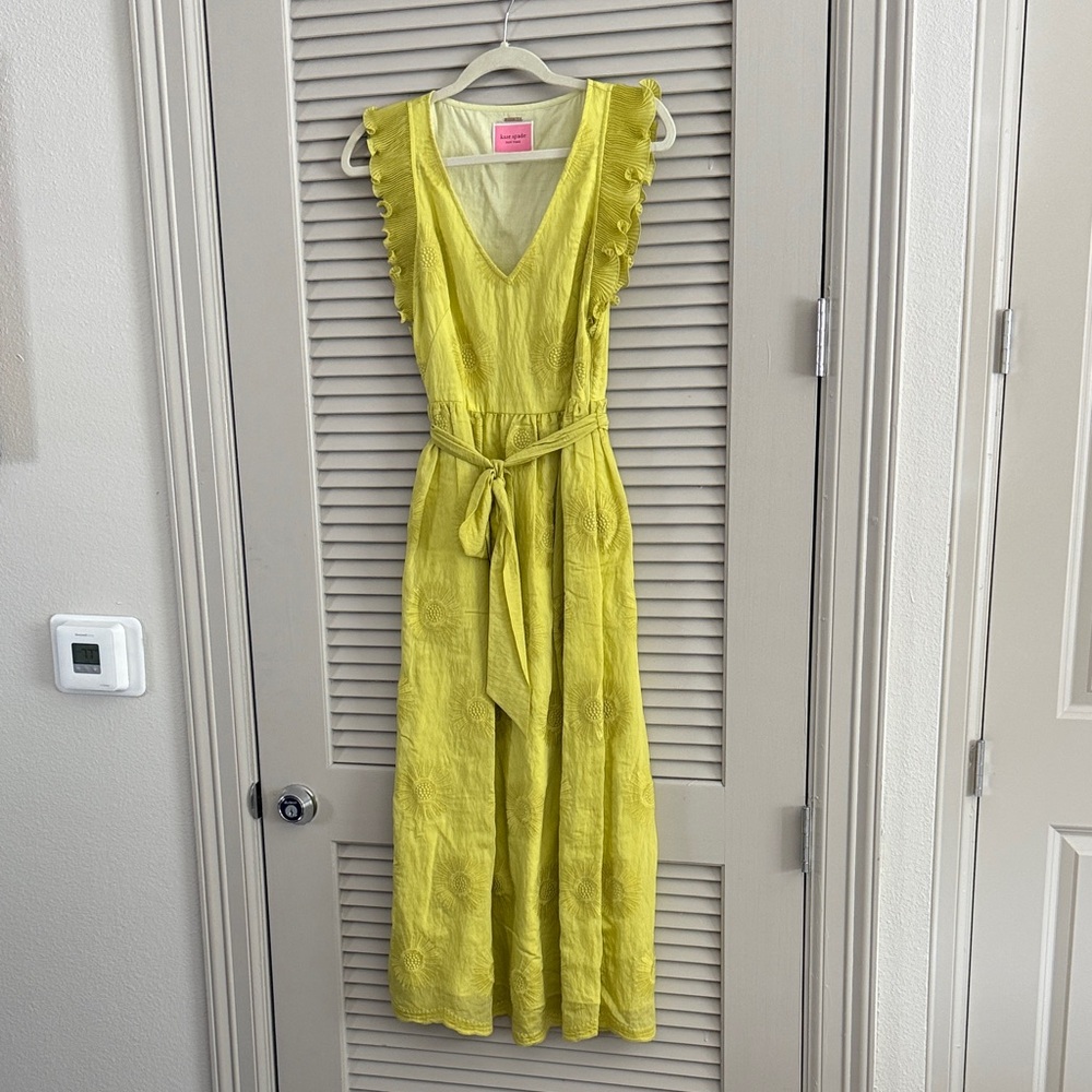 Kate Spade Lime Green Ruffle Maxi Dress